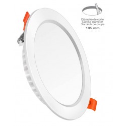 Downlight LED Redondo 230mm Blanco 25W, Corte 185mm ideal Techos de Lamas